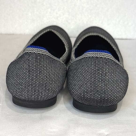 Rothys Birdseye Round Toe Flats Size 7 Grey Ballet Slip On Shoe Retired Color - Picture 2 of 9